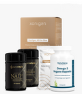 Purovitalis NAD+ Booster + Purovitalis Spermidine + NatuGena Omega 3 Vegane Kapseln + Xonigen All in One